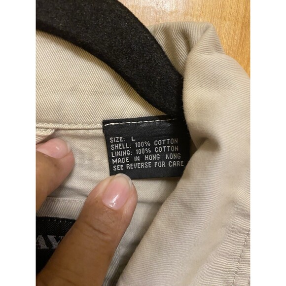 North Bay B.BM Sportswear Cotton Beige Jacket Coat Mens Size L Vintage - Picture 9 of 16